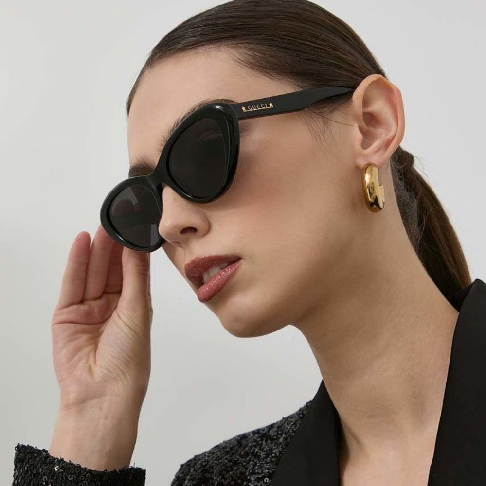 NEW GUCCI CAT-EYE WOMEN'S SUNGLASSES GG1170S 001 BLACK GUCCI EYEWEAR - Picture 5 of 6
